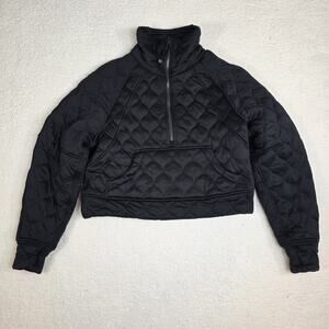 Lululemon Women's Black Pullover Scuba Quilted Oversized Half Zip XS/S Cropped